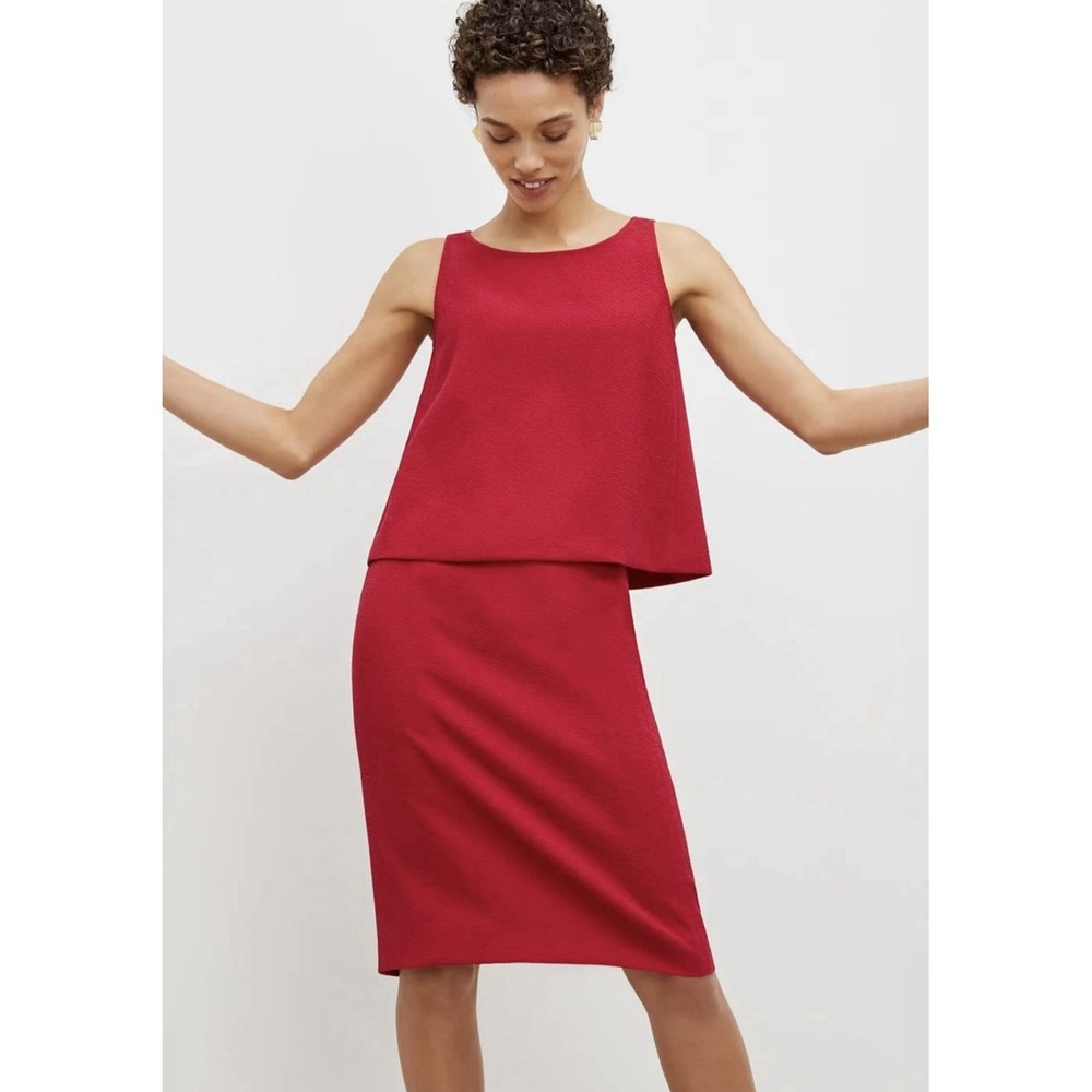 MM LaFleur Flaka Sleeveless Top Staccato Textured Size M Hibiscus (Hot pink) NWT